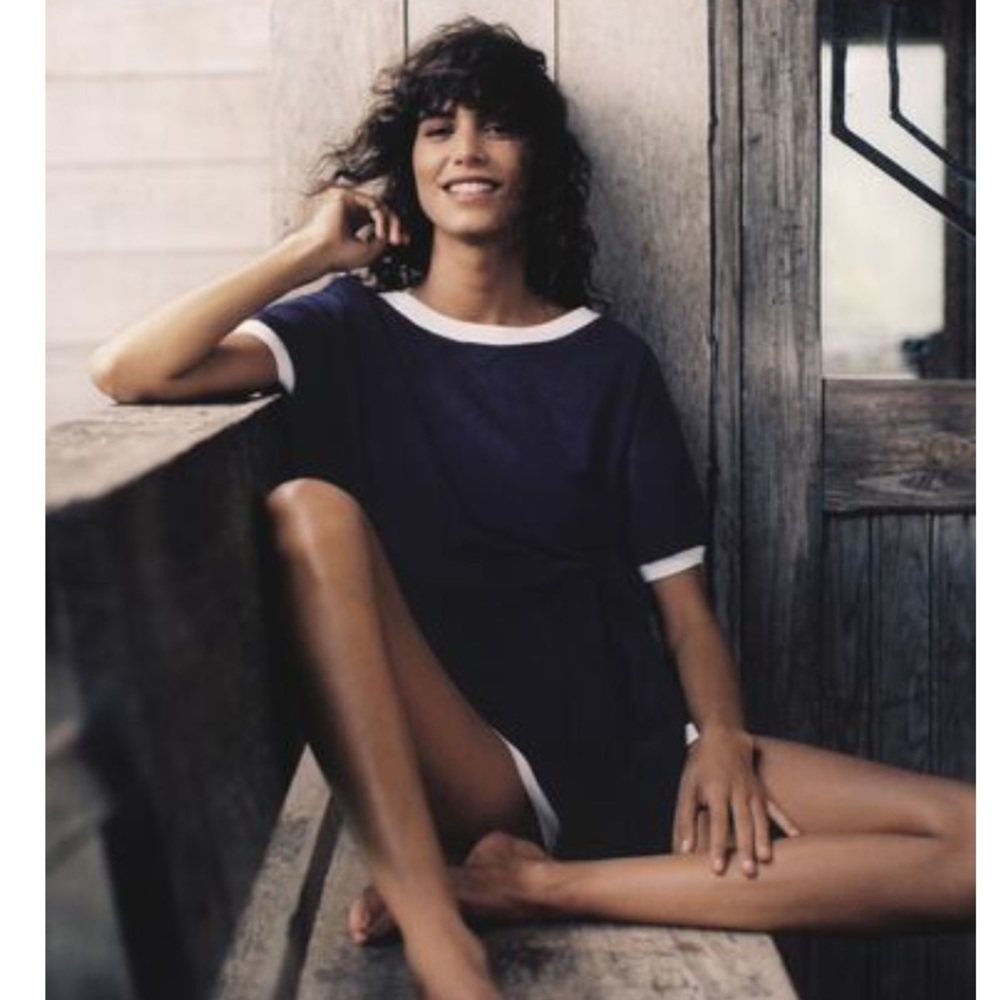 Zara Short Combination jumpsuit. Navy Blue with removable waist tie. Size S